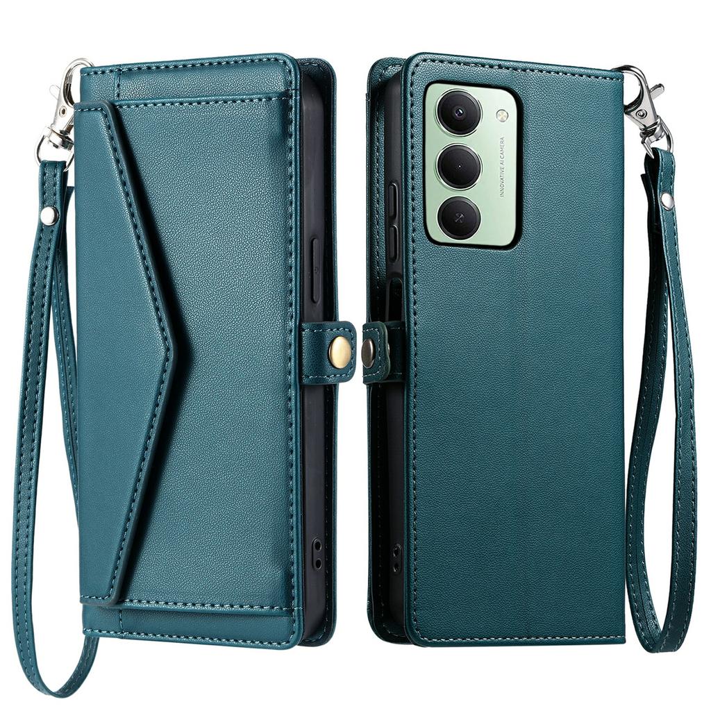 For Xiaomi Redmi 15 5G (Global) (169mm) Leather Case with Wrist Strap Wallet Stand Phone Cover