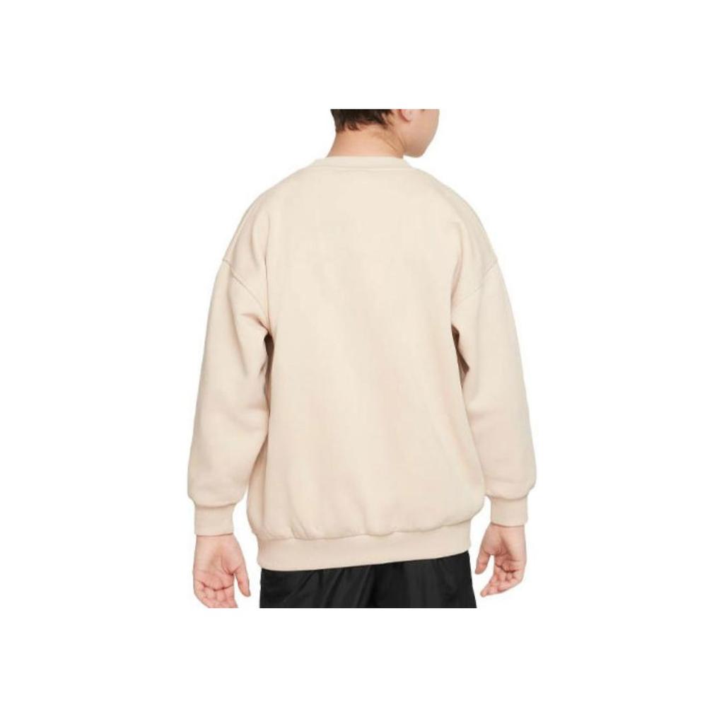 Nike Спортивная одежда Club Fleece с вышивкой логотипа, свитшот с круглым вырезом, свободного кроя, детские топы, хаки FD2923126