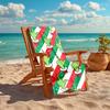 1Pc Christmas Cactus Beach Towel, Quick Dry, Multi-Use for Beach Pool Gym Yoga Home Travel, Christmas, Halloween, Xmas Gift S2