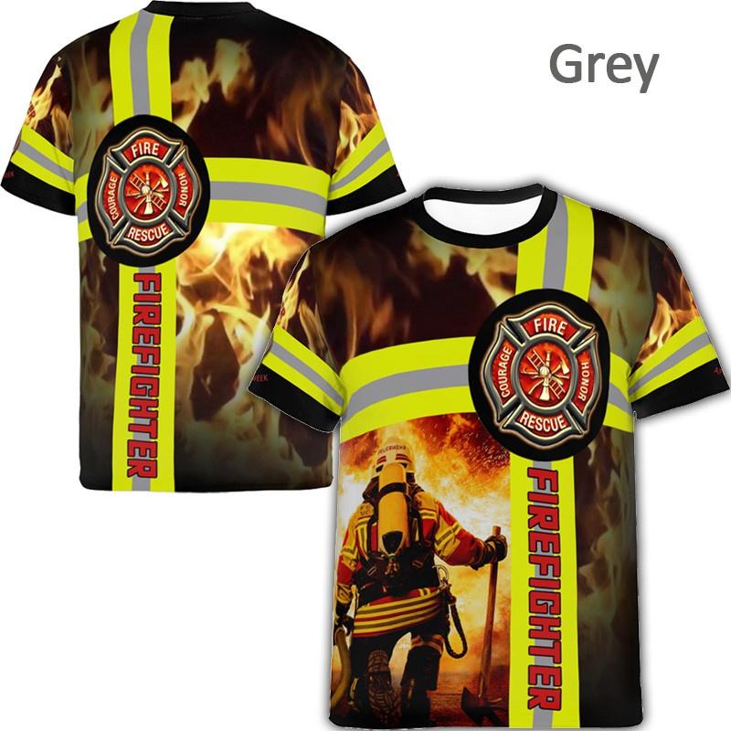 Футболка FireFighter Firemen Hero с 3D-принтом, модная, с круглым вырезом и коротким рукавом, для мужчин и женщин, повседневные футболки