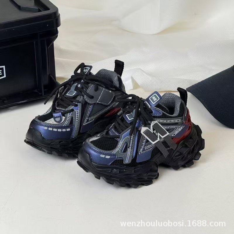Kids Chunky Sneakers Breathable Mesh Sport Shoes Boys Girls Outdoor Casual Walking Lightweight Anti-Slip