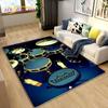 Барабанная установка, ковер с музыкальными инструментами, большой ковер, ковер для гостиной, спальни, дивана, коврик для украшения, кухонный нескользящий напольный коврик
