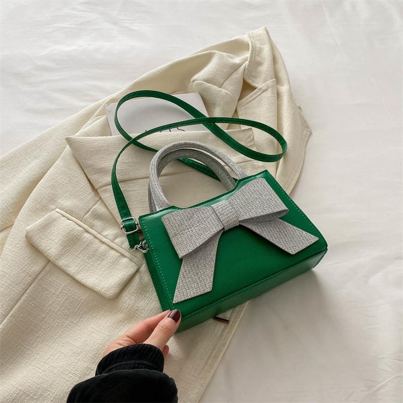 Chic Bowknot Handbag For Women Trendy Summer Crossbody Bag With Soft Pu Leather