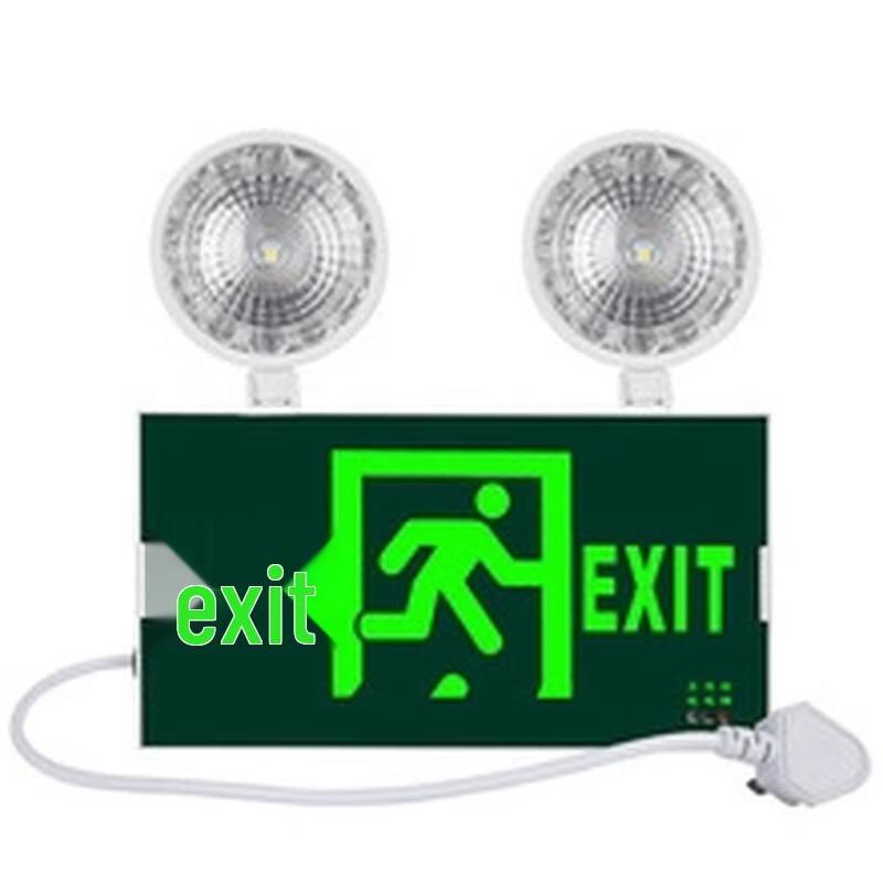 HANDUNYOU LED Emergency Exit Sign with Dual-Head Light