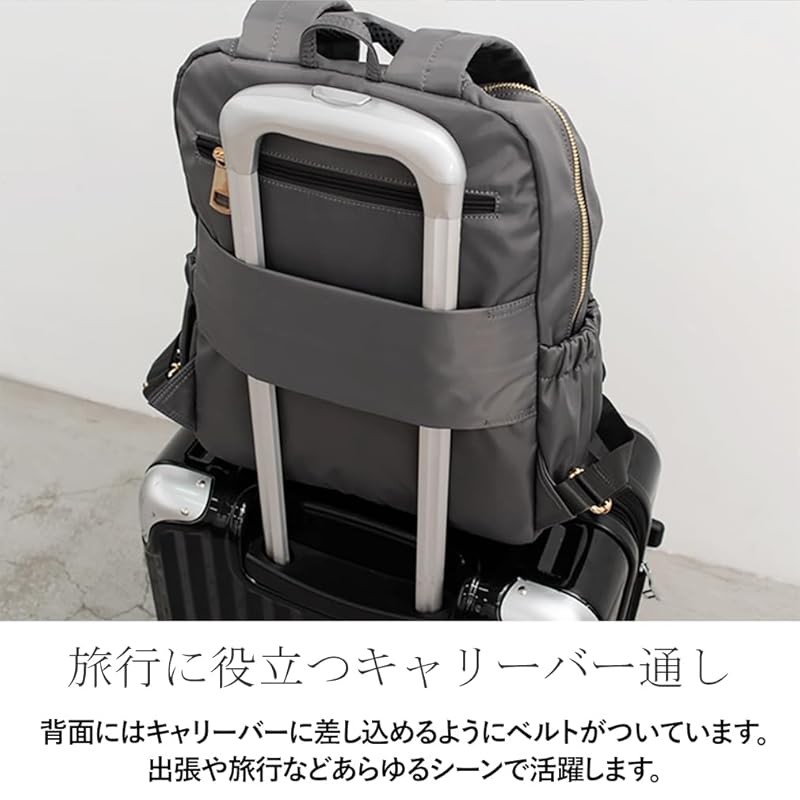 [VITAFELICE] Vita Felice 10 Pocket Nylon Backpack Ladies Vnsb-604z (gray Beige)