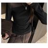 Women S Long Sleeve Slim Fit Mesh Patchwork Basic Top For Autumn Winter
