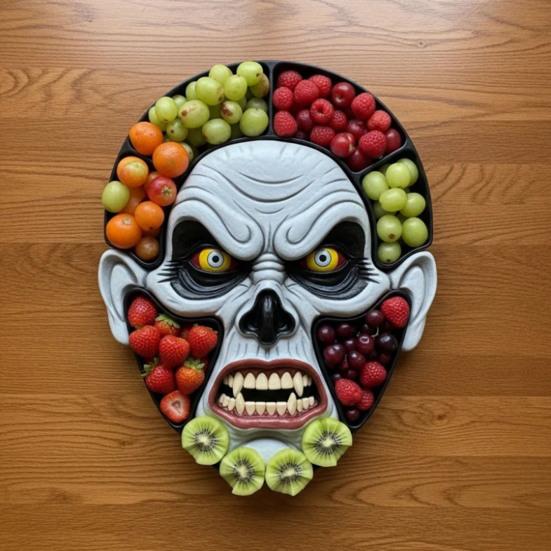 Halloween Charcuterie Board Wooden Serving Tray with Spooky Theme Cheese Appetizer Platter for Parties Unique Gift for Food Lovers