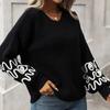 IHUASU Women's Pullover Knit Sweater Solid Colour Pattern Fashion Sweater Woman