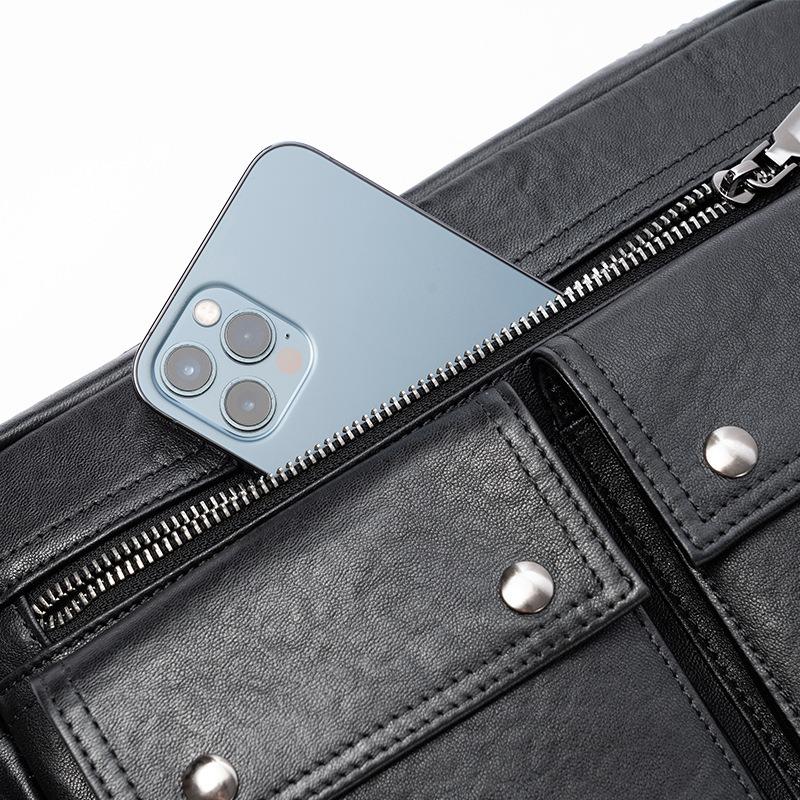 Сумка через плечо из натуральной кожи, стильная, повседневная, раскладушка, большая вместимость, мужская сумка