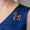 Unisex Rhinestone Horse Brooch Enamel Year of The Horse Brooch Elegant New Year's Accessories  Gift