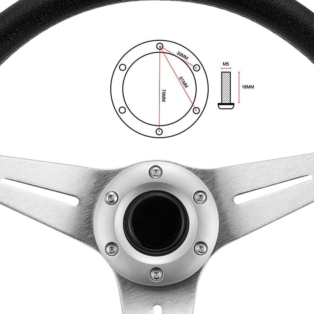 14-дюймовый 350-миллиметровый гоночный низкий руль с кожаным эффектом, универсальный руль для гоночных игр