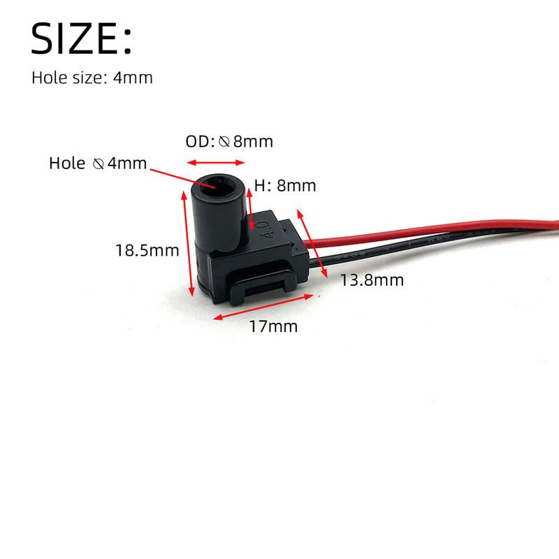 4pcs 12V 0.2W Led Light Source Plastic Mini Illuminator L-type LED Emitter Side Glow Fiber Optic Lamp Car Use 3/5/8MM Hole