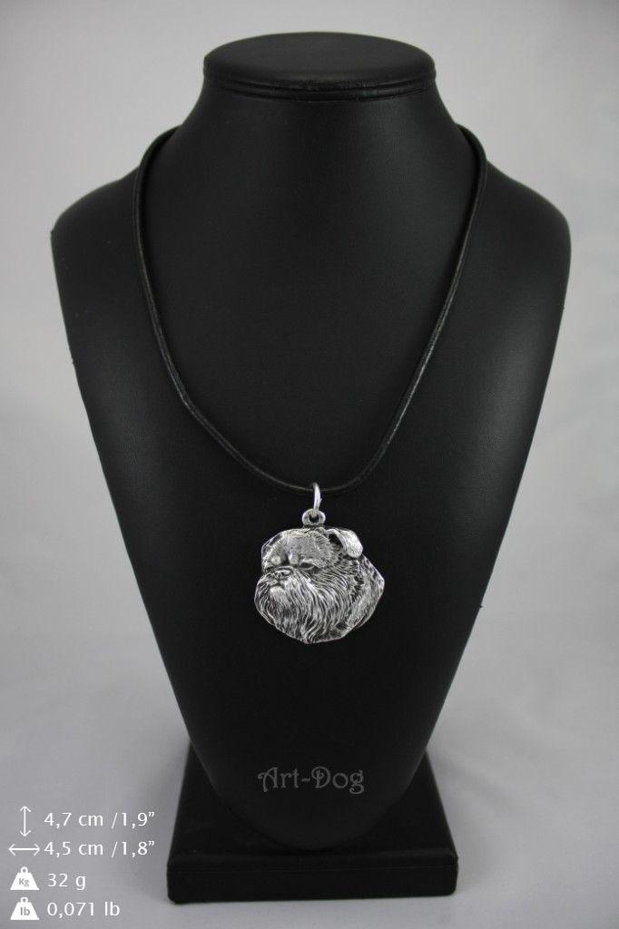 Griffon Bruxellois, Brussels Griffon I - Dog necklace in gift box, silver-plated locket for dog fan, striking pendant by Art-Dog brand