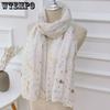 Breathable Scarf Women's White Versatile Spring and Autumn Thin Silk Scarf Korean Version Summer Air-conditioned Room Shawl