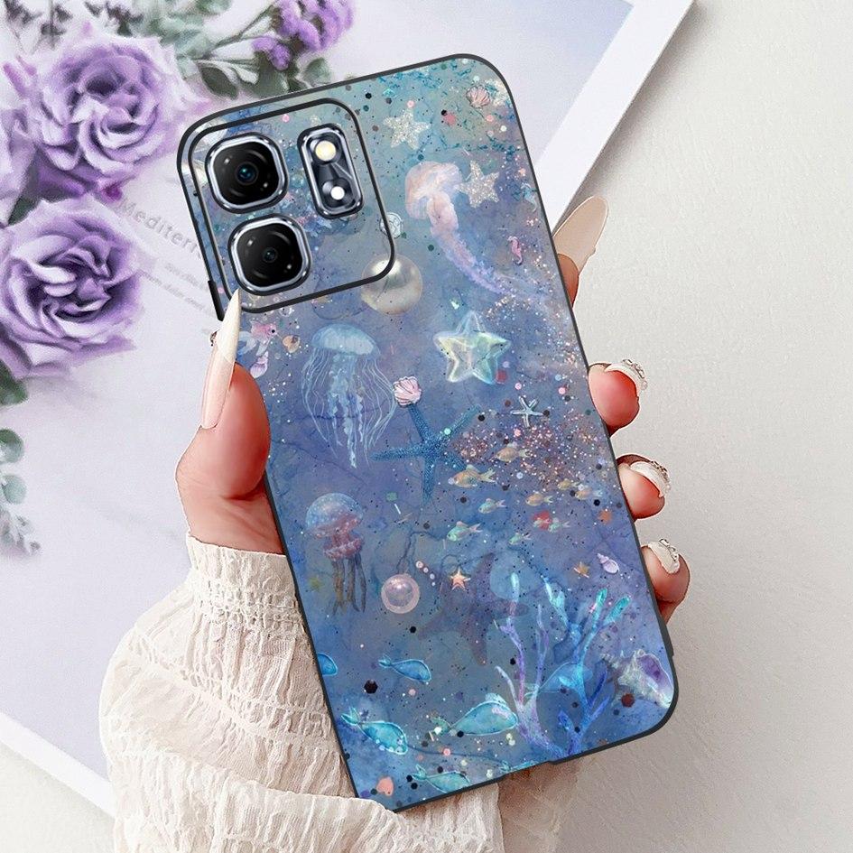 Чехол для Infinix Hot 50i X6531 Новый модный чехол из мягкого силикона с рисунком Цветок Сердце Для Infinix Smart 9 Smart9 X6532 Бампер