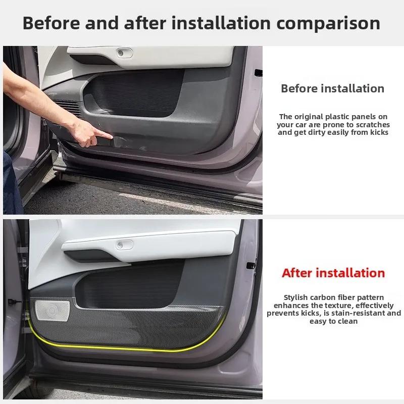 For XPENG G6 2026 Car Door Anti Kick Panel ABS Carbon Fiber Pattern Anti Kick Panel for Armrest Box Modify Car Accessories