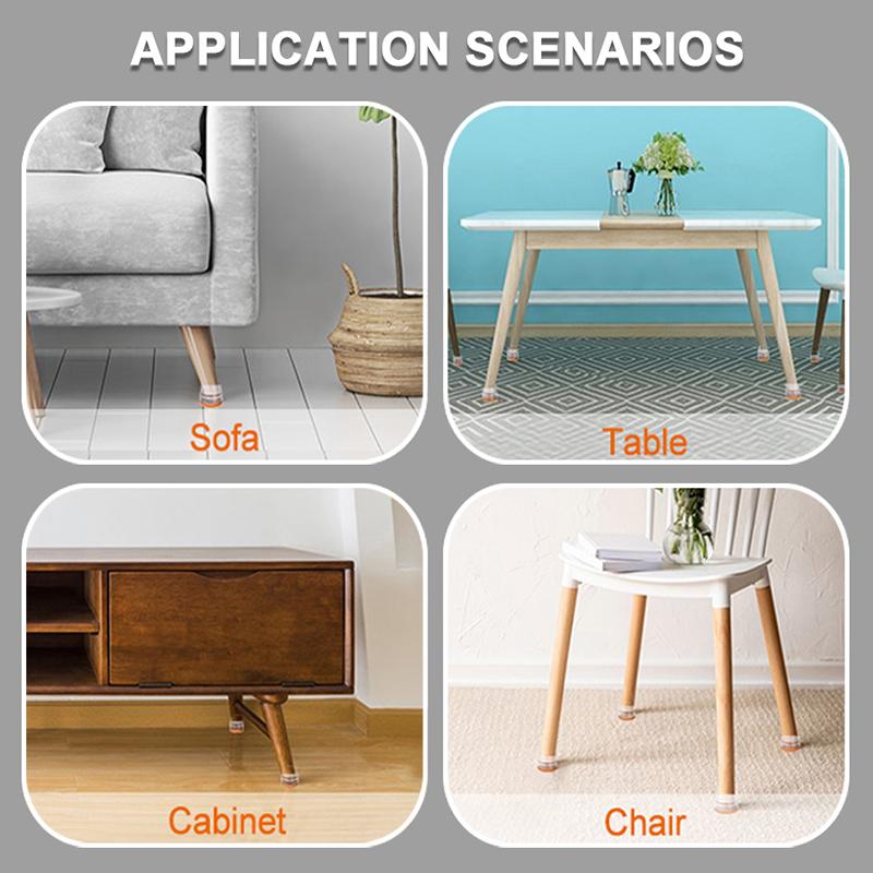 16 шт., резиновые накладки на ножки стола, колпачки на ножки стула, круглые квадратные защитные коврики для пола, мебельные накладки, ползунки с обернутым фетровым дном