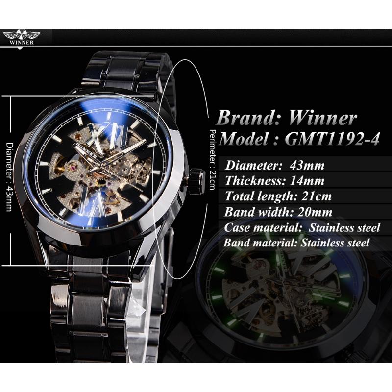 WINNER Fashion Mechanical Hollow Waterproof Automatic Mechanical Watch