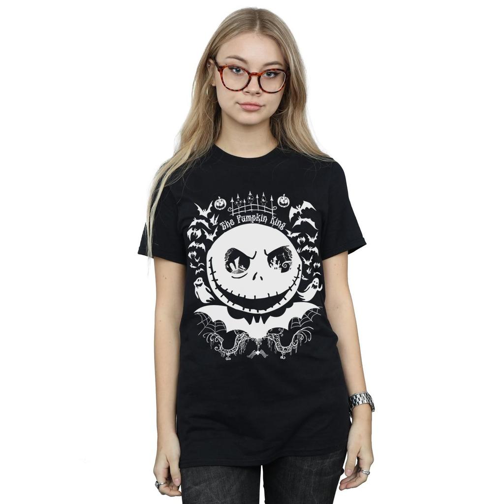 Disney Womens/Ladies Nightmare Before Christmas Jack The Pumpkin King Cotton Boyfriend T-Shirt