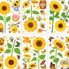 8 Sheets Sunflower Bee Butterfly Window Stickers Static PVC Window Cling Reusable Removable Spring Floral Decals for Glass Door Window Decor