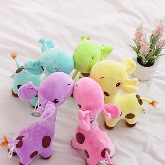 Stuffed Toy Skin-friendly Cartoon Animal Giraffe Shape Stuffed Animal Plush Toy for Kid