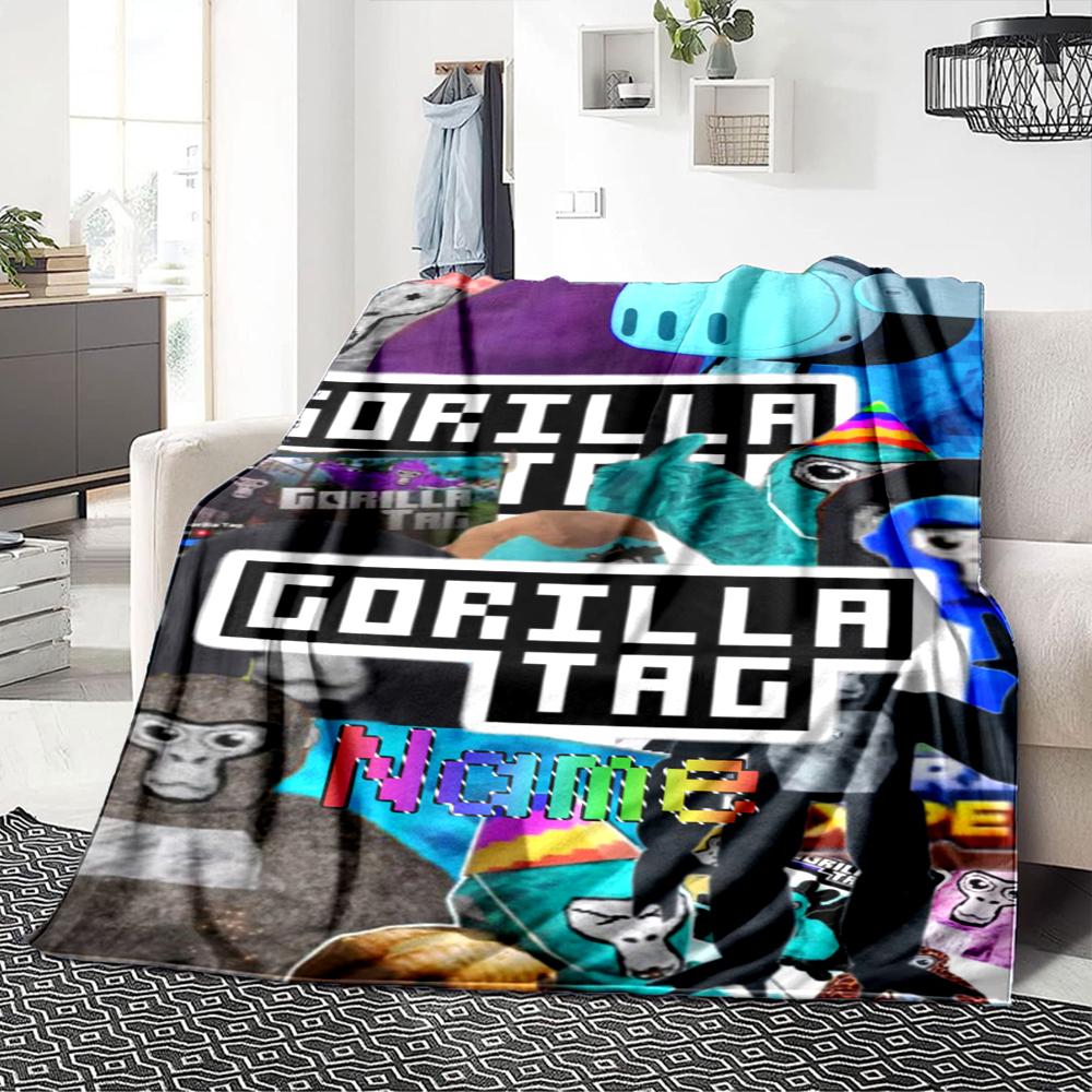 Custom Name Monkey Name Collage Party Blanket For Couch Bed Plush Cozy Fuzzy Blanket Super Soft Warm Blankets For Fall And Winter 091697