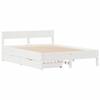 VidaXL Cadre de lit avec tête de lit blanc 140x200 cm bois pin massif, meuble de chambre à coucher, sommier, lit en bois, 3301750