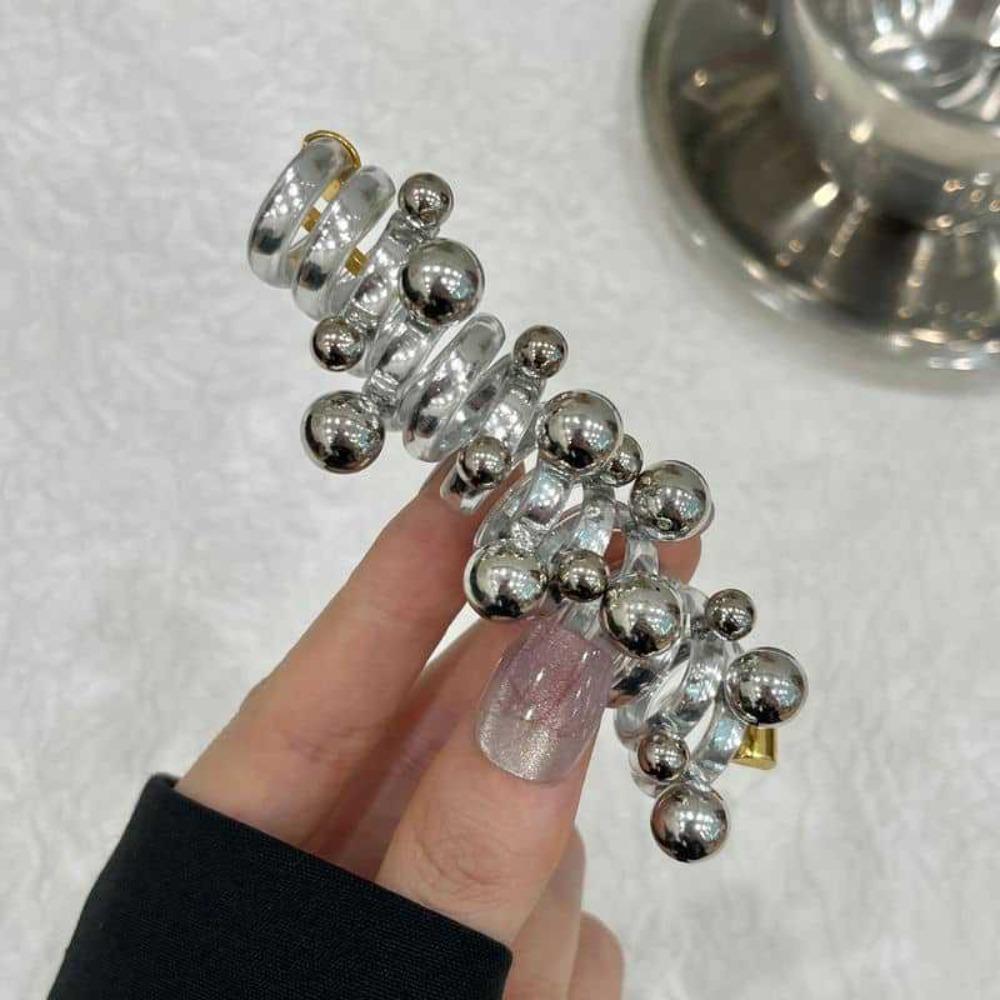 Pearl Spiral Rubber Band Telephone Wire Phone Cord Hair Tie Fashion Elastic Hair Band  Women