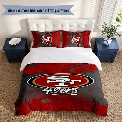 San Francisco 49ers 3‑Piece Bedding Set Soft Microfiber Duvet Cover Pillowcases Comfortable Bed Linen for Bedroom Decoration