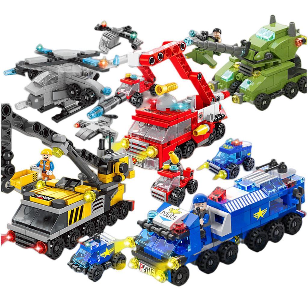 Military & Emergency Vehicles Building Blocks - Compatible with Lego, Educational & Transformable for Kids.