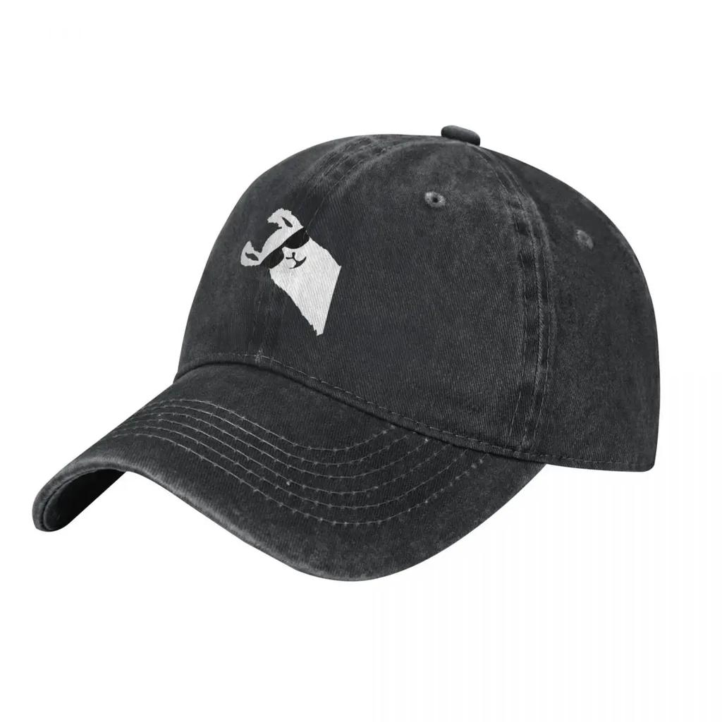 Funny Llama Alpaca Fashionable Glasses denim Hat Durable for All Seasons Women Hat Baseball Cap Men