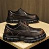 Thick Bottom Men Business Casual Leather Shoe Non Slip Platform Oxfords Shoes Lace-up Formal Dress Footwear Man Walking Sneakers