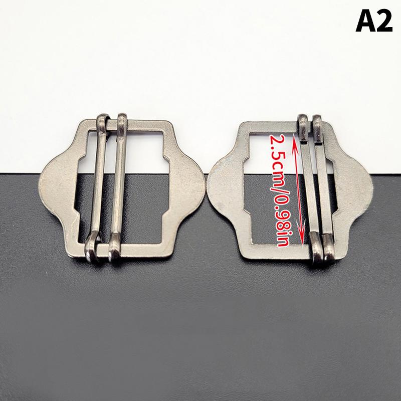3Pcs Metal Two Slides Tri-Glide Buckles For Suit Vest Shoulder Leather Bag Strap Belt Slider Adjustment Rectangle Buckle