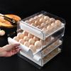 Kitchen Rolling Egg Container with Lid Stackable Plastic Egg Holder Egg Tray for Refrigerator or Fridge Storage and Organization