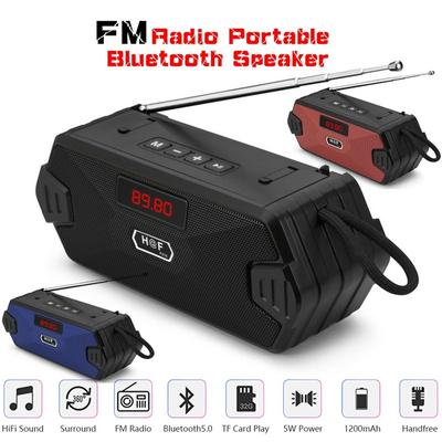 FM-радио Портативный беспроводной Bluetooth-динамик Уличные USB-динамики MP3-сабвуфер Громкоговоритель AUX TF Аудио сабвуфер Поддержка TF/SD-карты