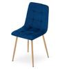 Kara Chair - Navy Blue Velvet / Wood-Colored Legs X 2