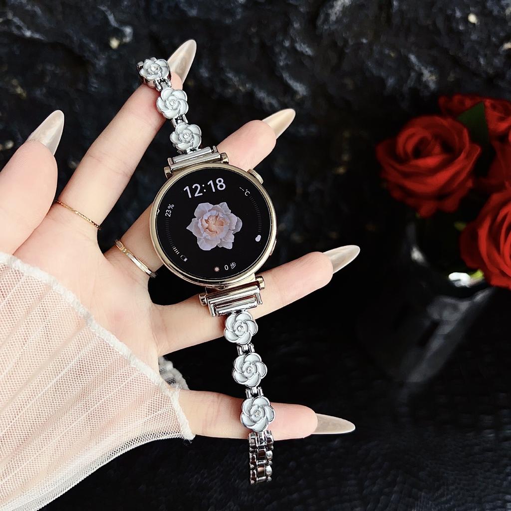 Suitable for Huawei GT5/GT4 Camellia Bracelet Apple iwatch109876SE Watch with Xiaomi 89pro