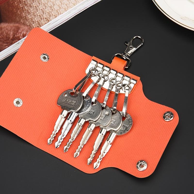 1 шт. Стильный органайзер для ключей, держатель для ключей из искусственной кожи с карабином, красочный и прочный для повседневного использования, органайзер для ключей
