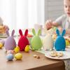 Resin Easter Rabbit Figurine Multicolor Easter Egg Rabbit Miniature Knickknacks  Desktop Ornament