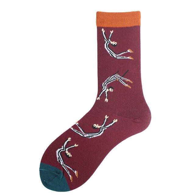 Unisex Divertidos Funny Socks Men Art Floar Dog Banana Pizza Chili Skarpetki Crew Socks Novelty Cotton Calcetines Mujer Sokken