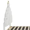 Flat Bed 140x200cm Double Bed, Crown-Shaped Princess Soft Upholstery Made of Faux Leather, Adjustable LED Ambient Light Strip, White Upholstered