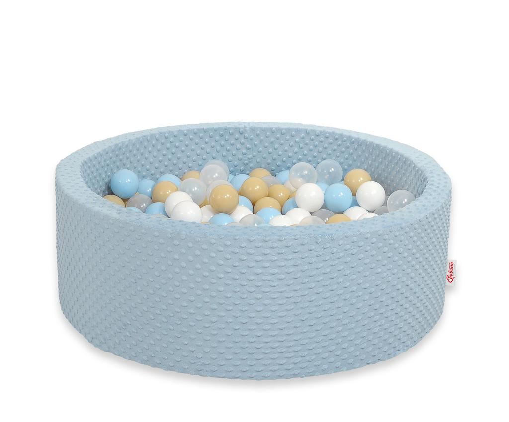 Minky dry pool H-30 cm with 300 balls - misty blue