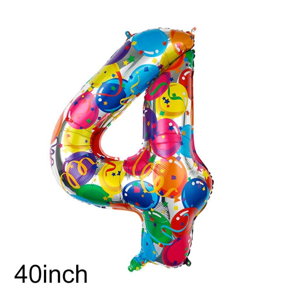 Digital Colorful Number Foil Balloons 40 Inch Party Decorative Number Balloons Wedding Party