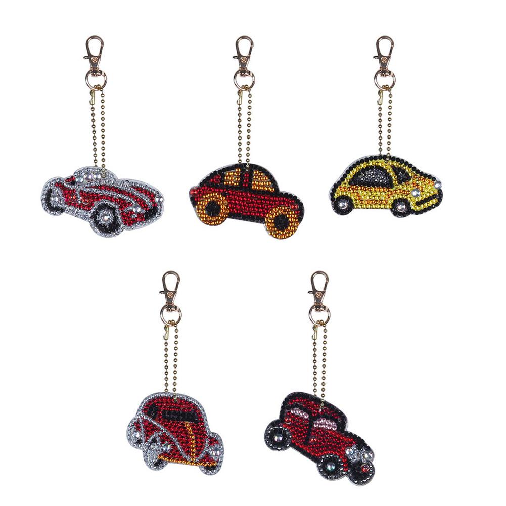 DIY Full Drill Diamond Painting Mini Car Keychain Bag Hanging Decoration Crafts Materials Kit
