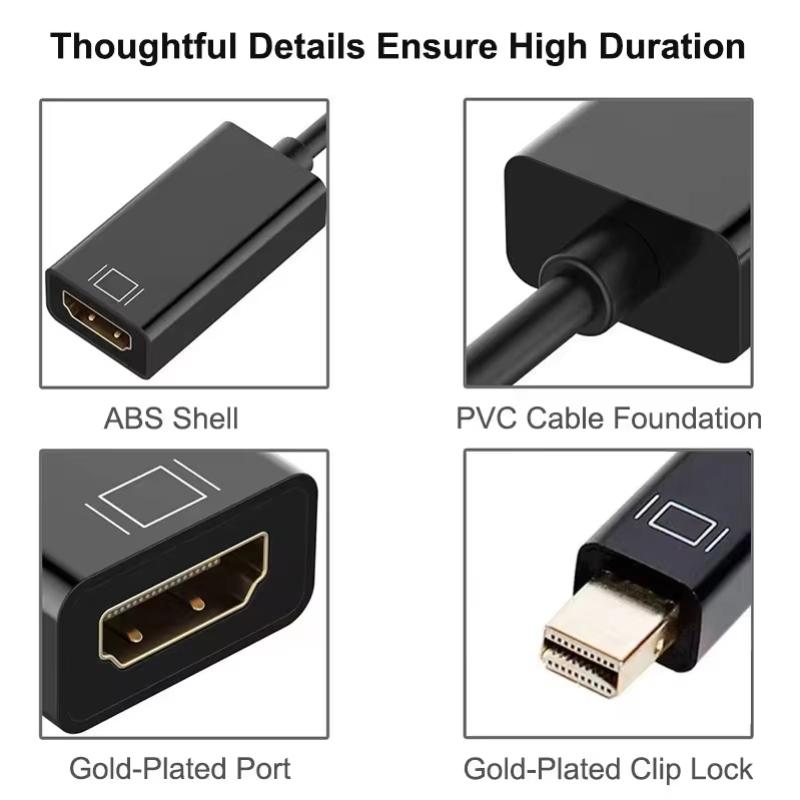 Кабель-адаптер Mini DP на HDMI-совместимый 4K@30 Гц, Mini DP папа на HDMI-совместимый мама для Apple MacBook Air Pro