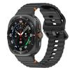 For Samsung Galaxy Watch Ultra 47mm Watch Band Wave Pattern Stitched Design Silicone Wrist Strap
