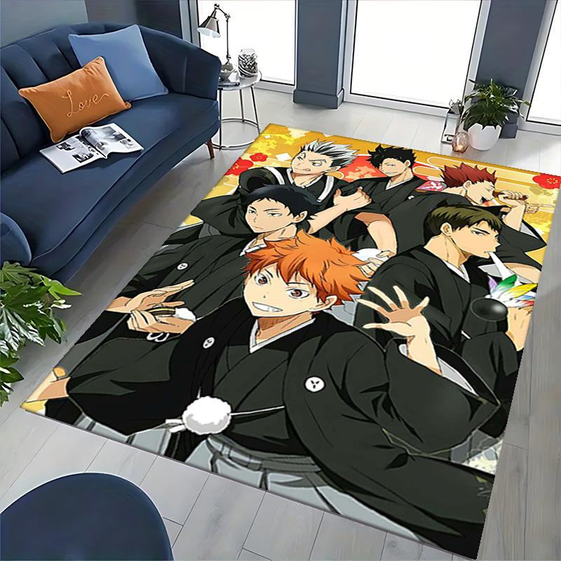 1 шт. Аниме Мультяшный Дизайн Haikyuu!! Коврик для стула волейбольного клуба старшей школы Карасуно, нескользящий ковер для офиса, домашнего декора, гостиной, спальни, игровой комнаты