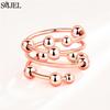 Romantic Cherry Blossom Anxiety Fidget Spinner Rings for Women Cute Rabbit Butterfly Beads Rotate Relaxing Ring Party Jewelry