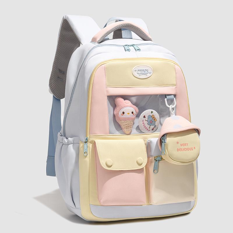 Студенческий рюкзак контрастного цвета, большой вместимости, школьный рюкзак, женский рюкзак