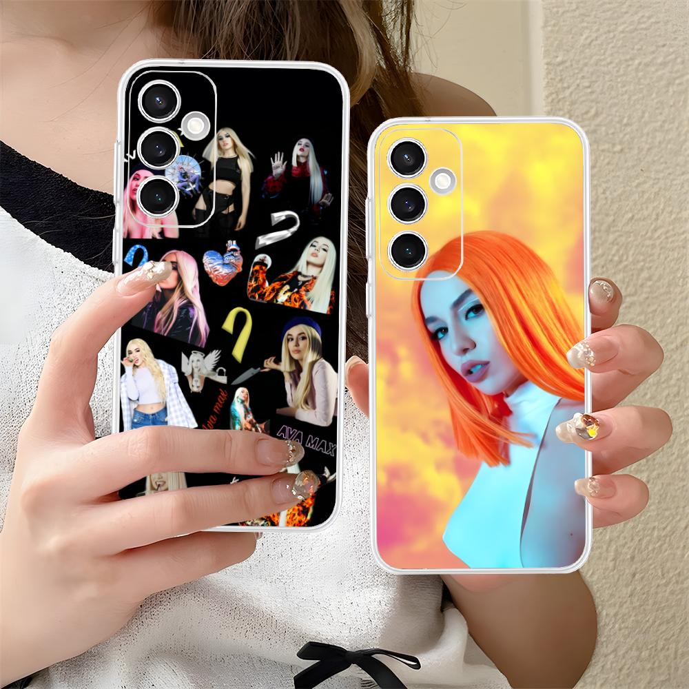 Модный прозрачный чехол для мобильного телефона Ava Max для Samsung Galaxy S25 S24 S23 S22 S21Plus FE Ultra Цветная крышка